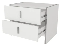Mesa de cabeceira, conjunto de 2 com 2 gavetas, branca - CADEBA