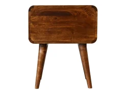 Mesa de cabeceira curva cor castanha Artisan Furniture, 2 gavetas, castanho