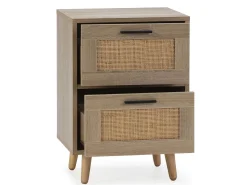 Mesa de cabeceira Dalia 2 gavetas cor carvalho