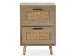 Mesa de cabeceira Dalia 2 gavetas cor carvalho