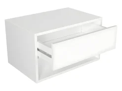 Mesa de cabeceira de parede RITAMI com 1 gaveta e 1 prateleira, branca