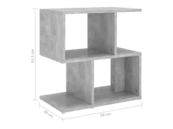 Mesa de cabeceira derivados de madeira cinzento cimento