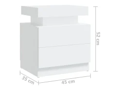 Mesa de cabeceira derivados de madeira branco