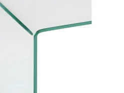 Mesa de cabeceira design - Vidro temperado curvo. SUZANA