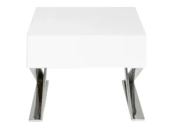 Mesa de cabeceira em madeira branca e aço cromado 7007 ANGEL CERDA