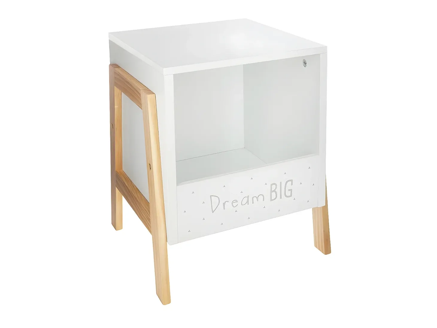 Mesa de cabeceira em MDF branco 40x33øcm