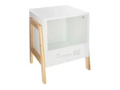 Mesa de cabeceira em MDF branco 40x33øcm
