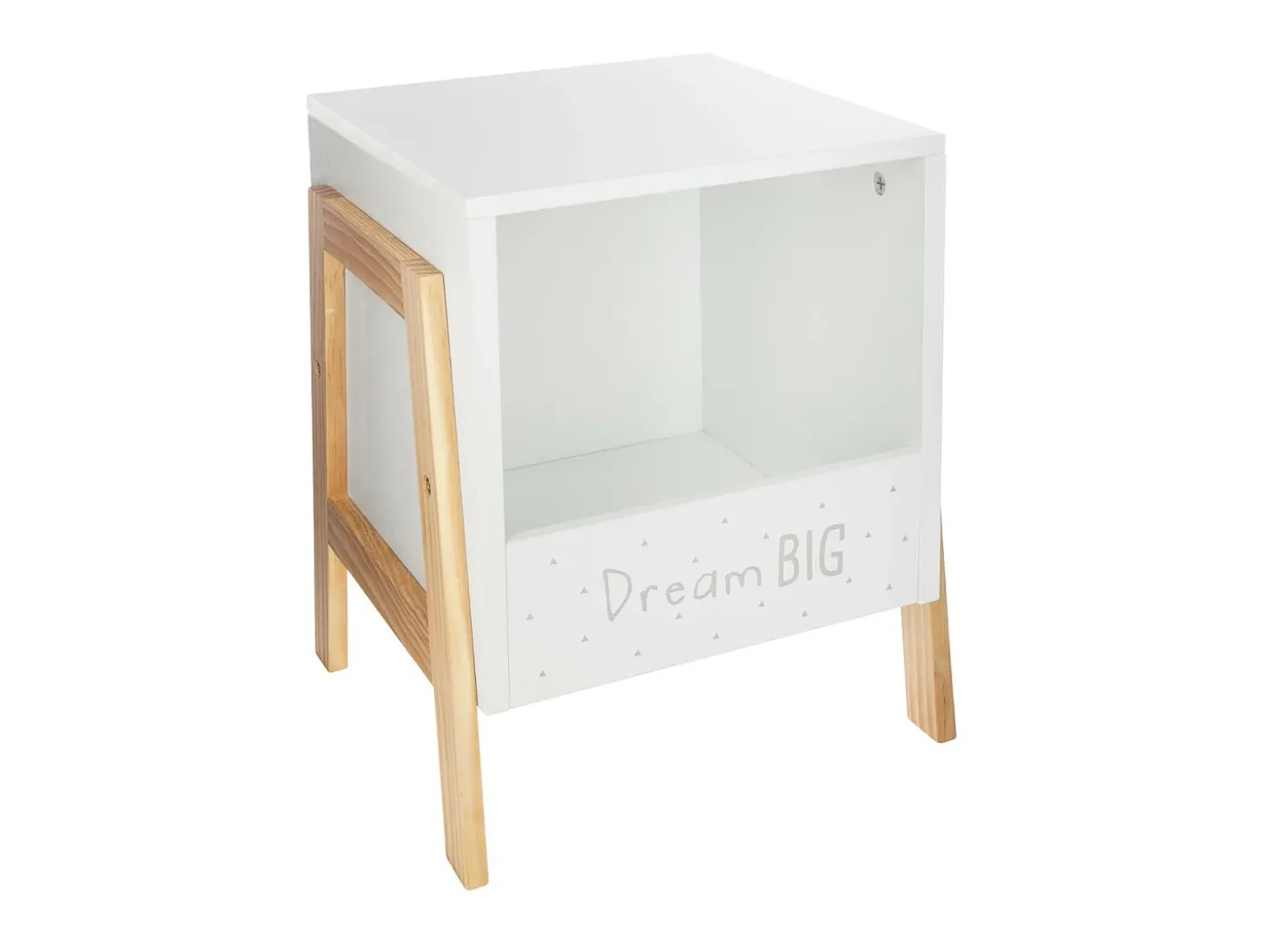 Mesa de cabeceira em MDF branco 40x33øcm