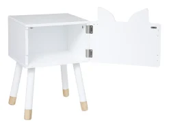 Mesa de cabeceira em MDF branco 53x26,5x34cm