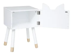 Mesa de cabeceira em MDF branco 53x26,5x34cm