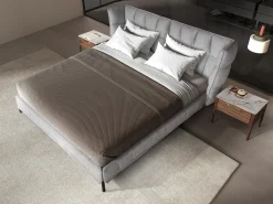Mesa de cabeceira em nogueira com tampo de vidro a imitar mármore e iluminação interior 7038 ANGEL CERDA