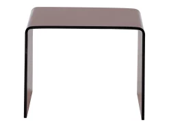 Mesa de cabeceira em vidro temperado curvo castanho - SUZANA
