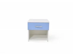 Mesa de cabeceira haaus Leco, 1 gaveta, branco/azul, 40 x 35 x 40 cm