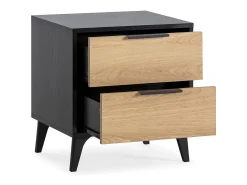 Mesa de cabeceira Kalma 2 gavetas cor preto/carvalho