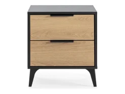 Mesa de cabeceira Kalma 2 gavetas cor preto/carvalho