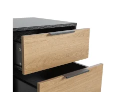Mesa de cabeceira Kalma 2 gavetas cor preto/carvalho