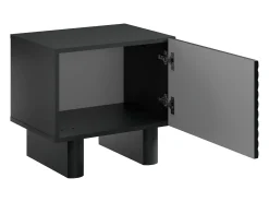 Mesa de cabeceira LUDIMA com 1 porta em MDF preto