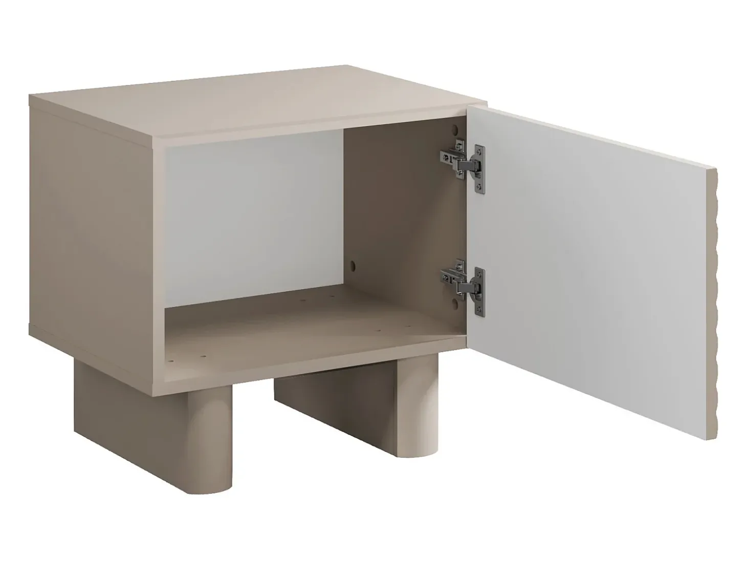 Mesa de cabeceira LUDIMA com 1 porta em MDF bege