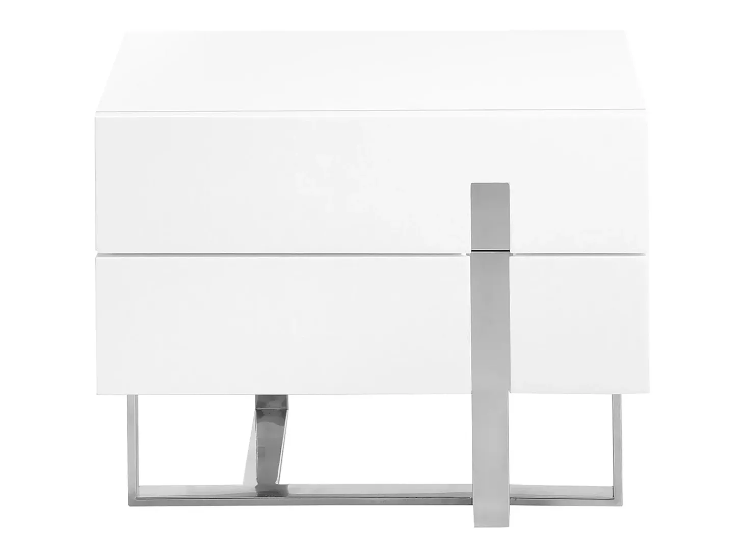 Mesa de cabeceira madeira branca e aço cromado 7003 ANGEL CERDA
