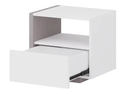Mesa de cabeceira NAPOLI 1 gaveta Branco e taupe