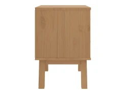 Mesa de cabeceira OLDEN madeira de pinho maciça branco/castanho