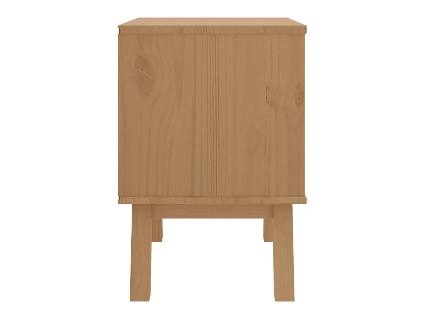 Mesa de cabeceira OLDEN madeira de pinho maciça branco/castanho
