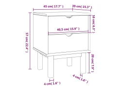 Mesa de cabeceira OTTA 45x39x57 cm pinho maciço