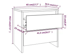 Mesa de cabeceira 45x34,5x44,5 cm aglomerado branco