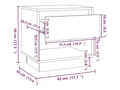 Mesa de cabeceira 45x34x44 cm contraplacado branco