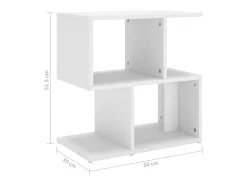 Mesa de cabeceira 50x30x51,5 cm derivados de madeira branco