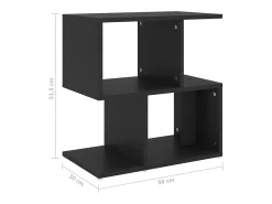 Mesa de cabeceira 50x30x51,5 cm derivados de madeira preto