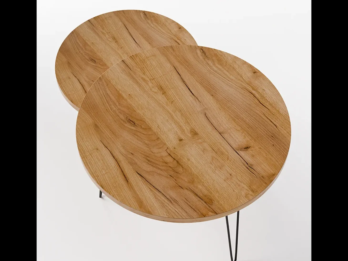 Mesa de café redonda LAPP conjunto Ø50 + Ø68 cm Carvalho Craft
