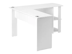 Mesa de canto - 140 x 140 x 75 cm - Mesa de computador em L com 2 prateleiras - aglomerado - branco