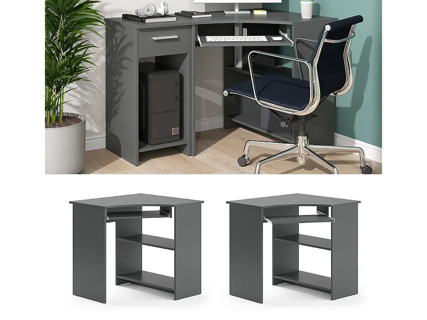 Mesa de canto antracite 83x76x77 odin