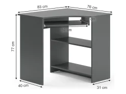 Mesa de canto antracite 83x76x77 odin