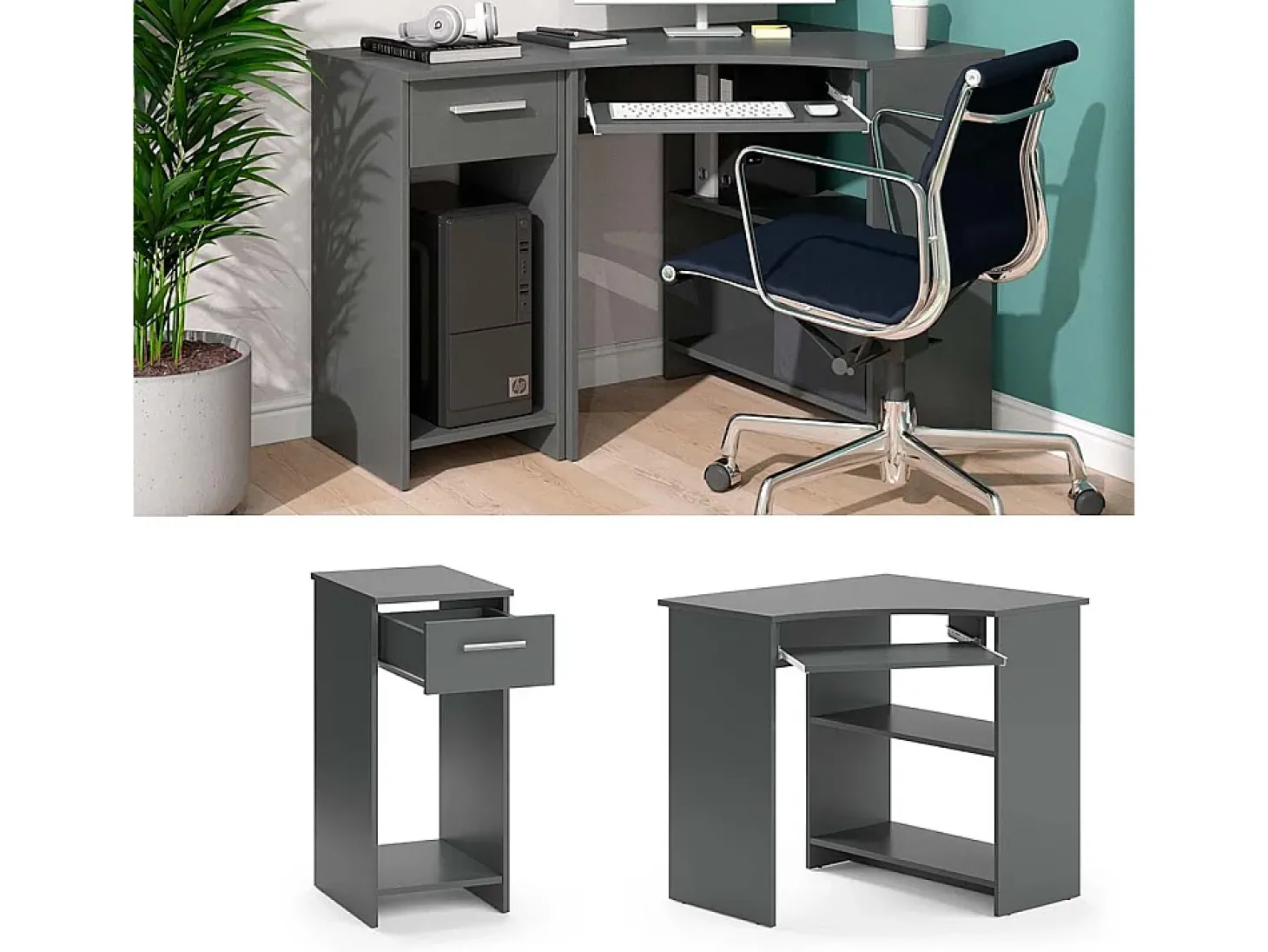 Mesa de canto antracite 83x76x77 odin
