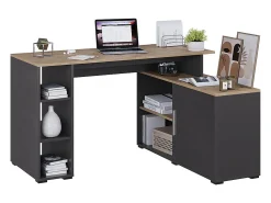 Mesa de canto antracite/artesanal 135x110x75.5 rudy