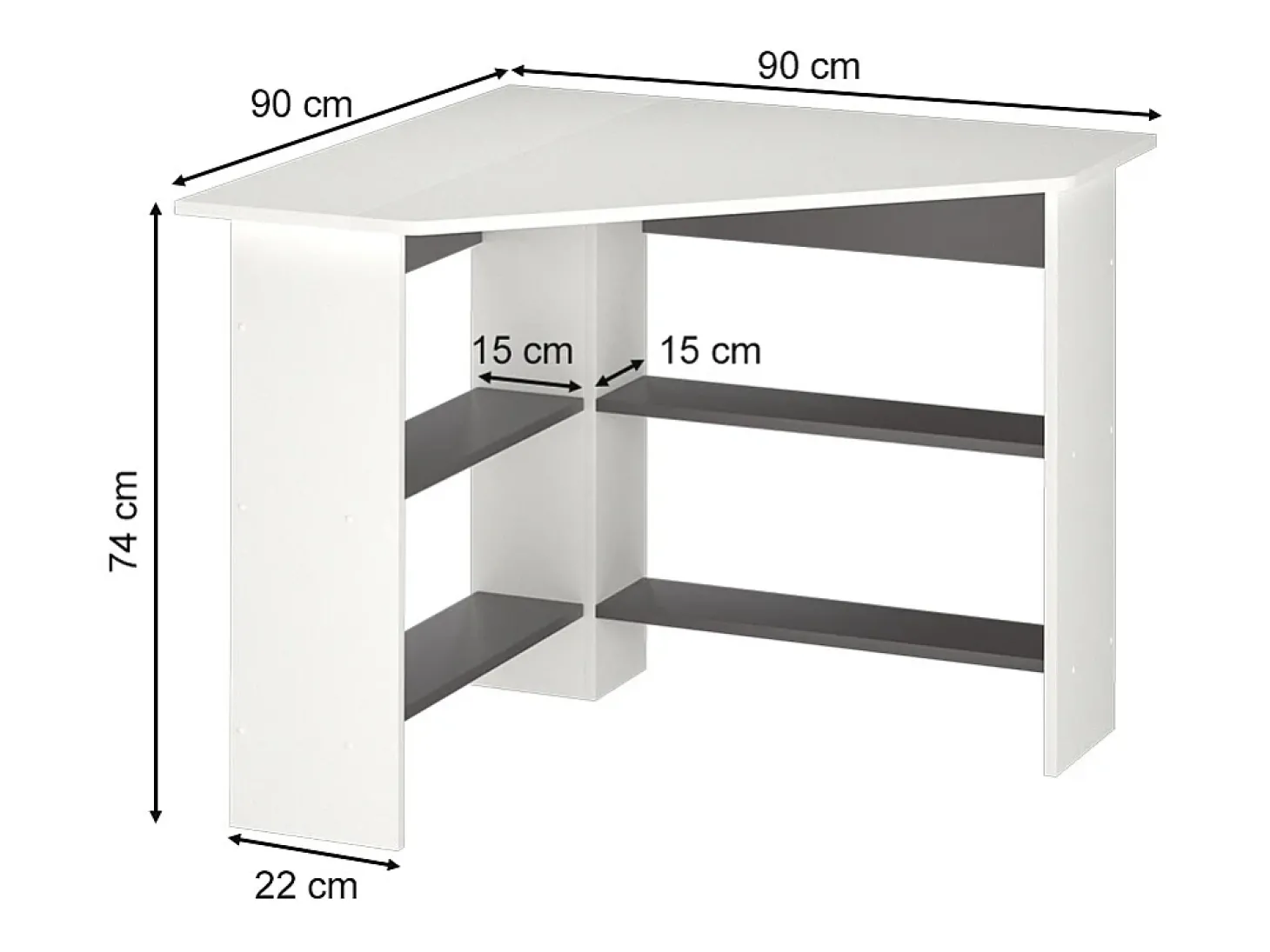 Mesa de canto branco 90x90x74 arion