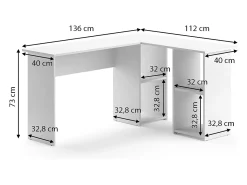Mesa de canto branco 136x112x73 carlo