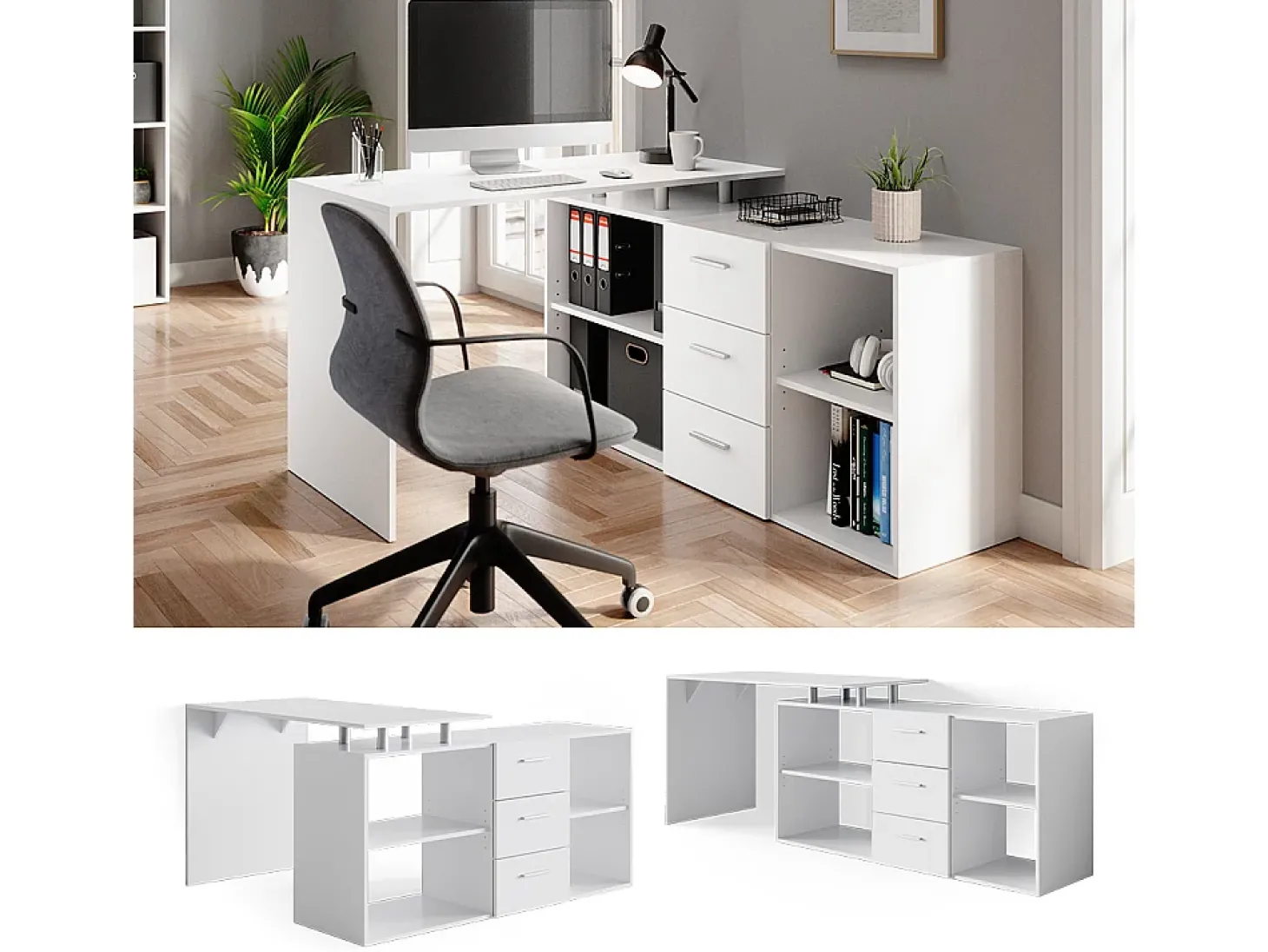 Mesa de canto branco 215x60x75 dante