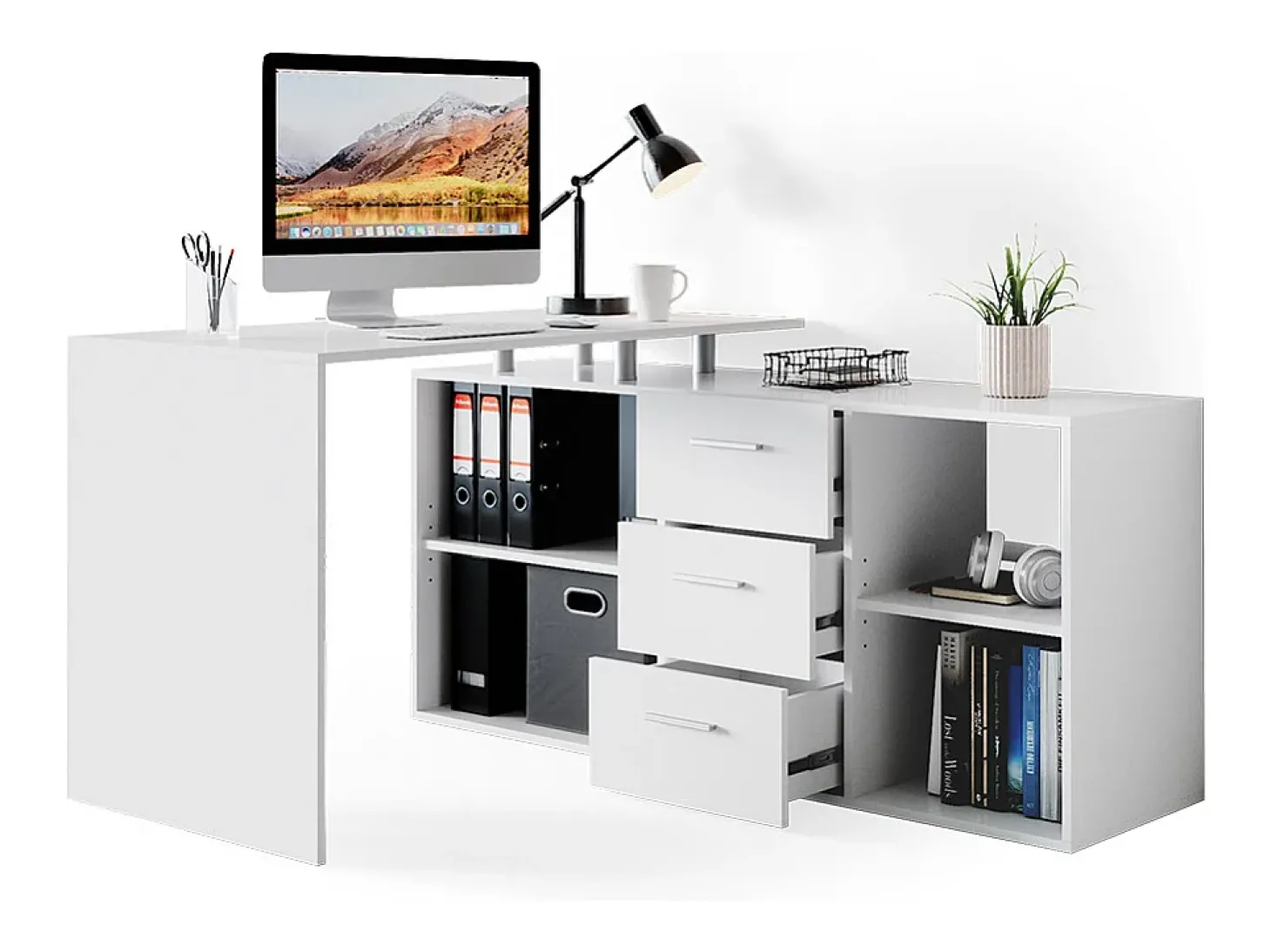 Mesa de canto branco 215x60x75 dante