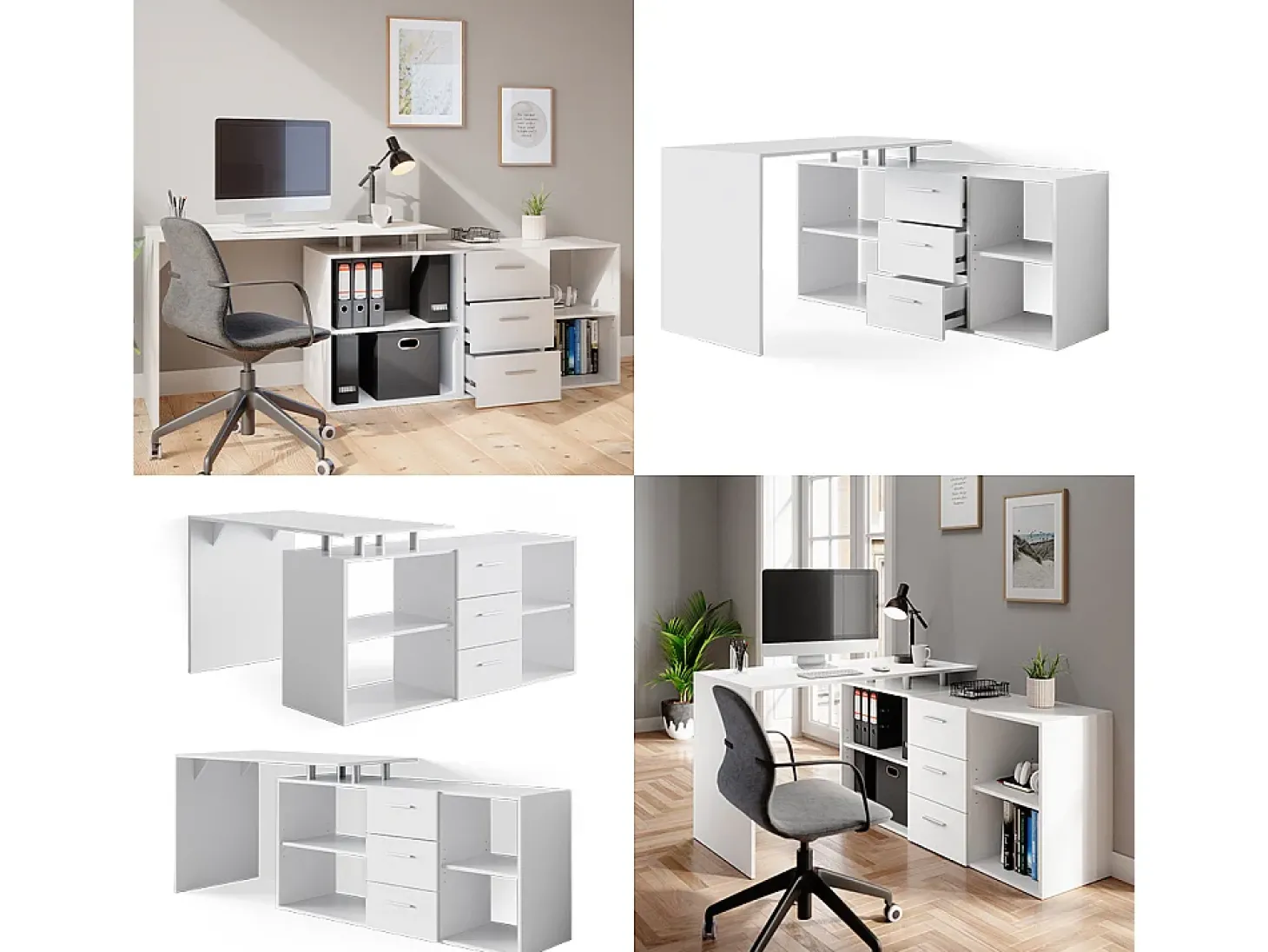 Mesa de canto branco 215x60x75 dante