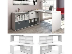 Mesa de canto branco 137x60x75.4 flexplus
