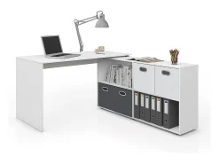 Mesa de canto branco 137x60x75.4 flexplus