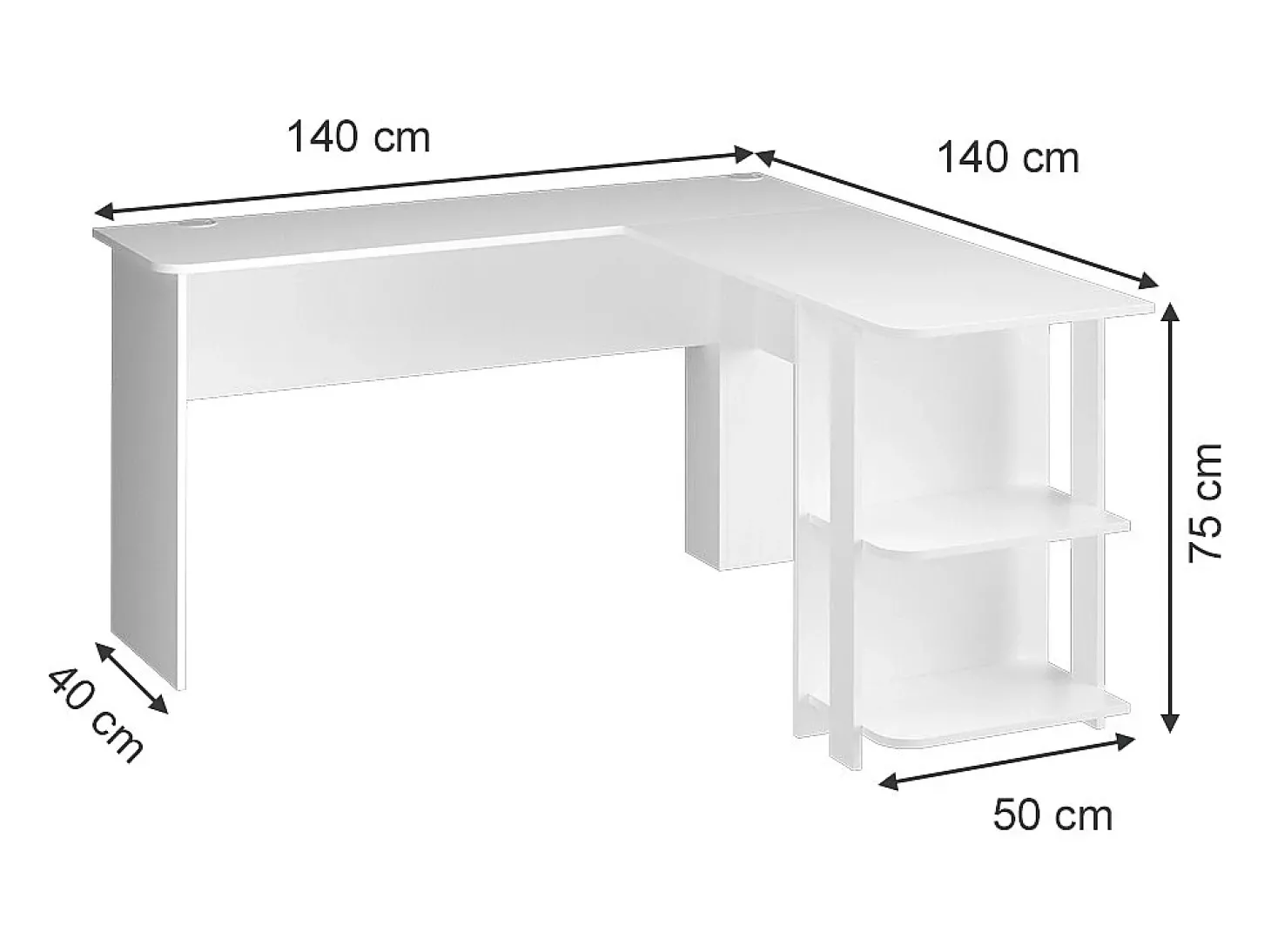 Mesa de canto branco 140x140x75 nikita