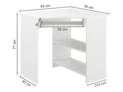 Mesa de canto branco 83x76x77 odin