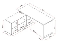 Mesa de canto com arrumação em MDF branco e natural - NIPILI