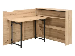 Mesa de canto dobrável mdf cor natural - RELIMY