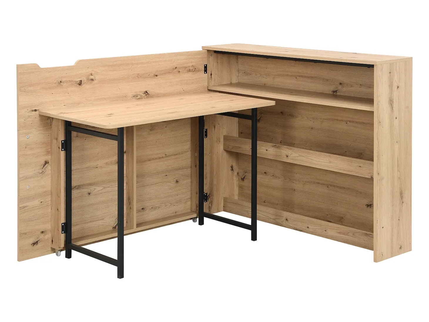 Mesa de canto dobrável mdf cor natural - RELIMY
