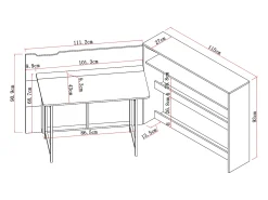 Mesa de canto dobrável mdf cor natural - RELIMY